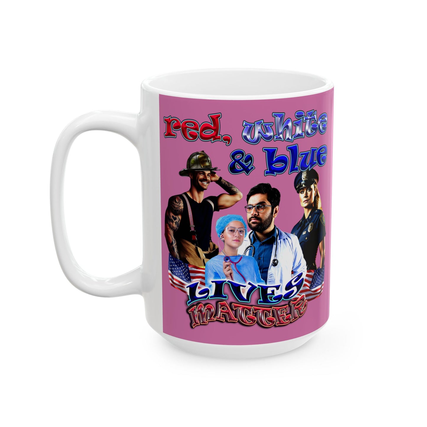 rw&b lives matter - White Mug (light pink)