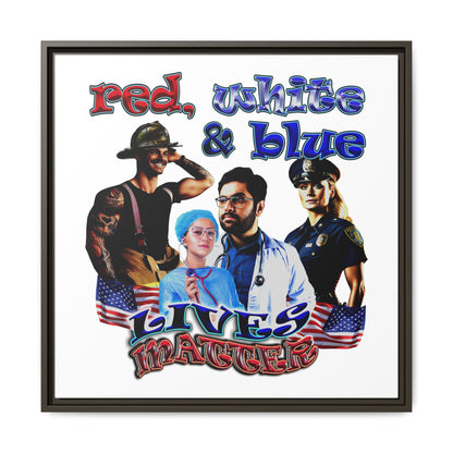 rw&b lives matter - framed canvas art (white)