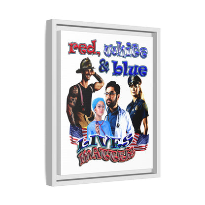 rw&b lives matter - framed canvas art (white)