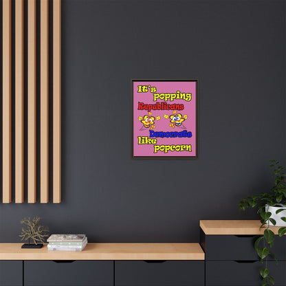popping like popcorn - framed canvas art (light pink)