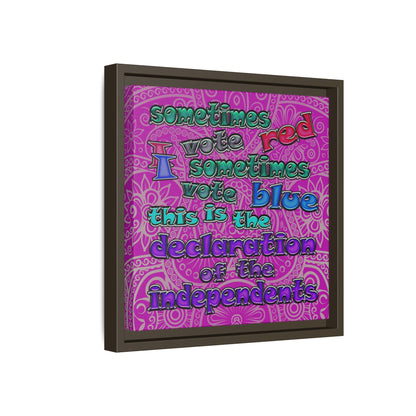 declaration of the independents - framed canvas art (pink swirl)