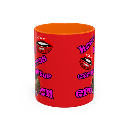 hoes b4 bros - Accent Mug (red)