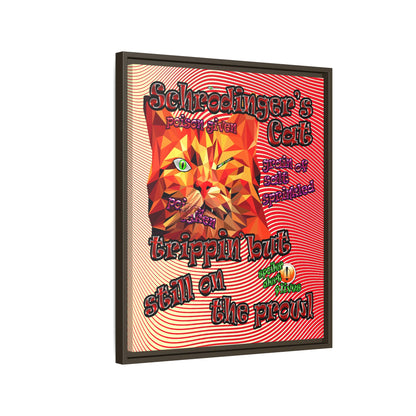 schrodinger's cat - framed canvas art (yellow-orange wave)