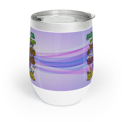 the bum's shit - Chill Wine Tumbler (light blue-pink wave)