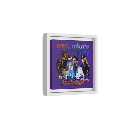 rw&b lives matter - framed canvas art (purple)