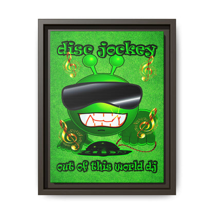 disc jockey - framed canvas art (green turf)