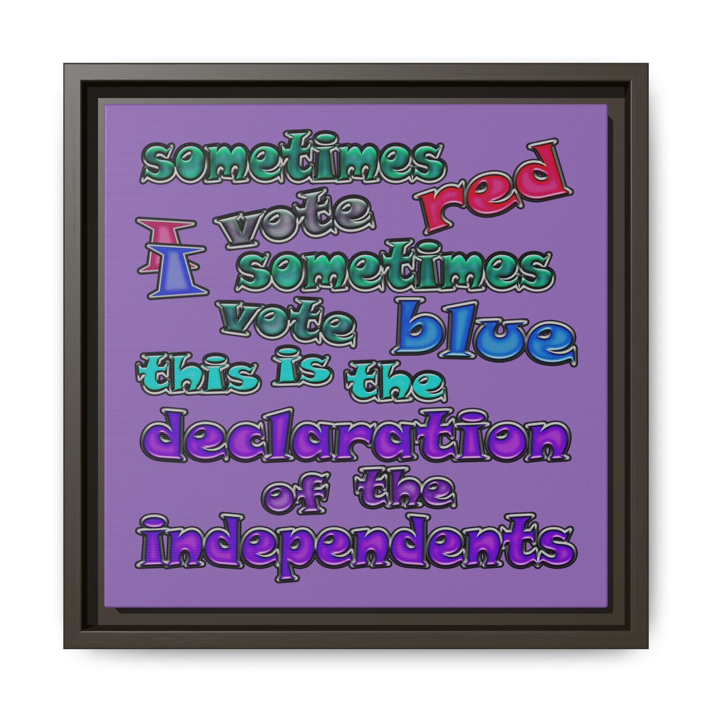 declaration of the independents - framed canvas art (light purple)
