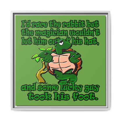 turtle race - framed canvas art (green)