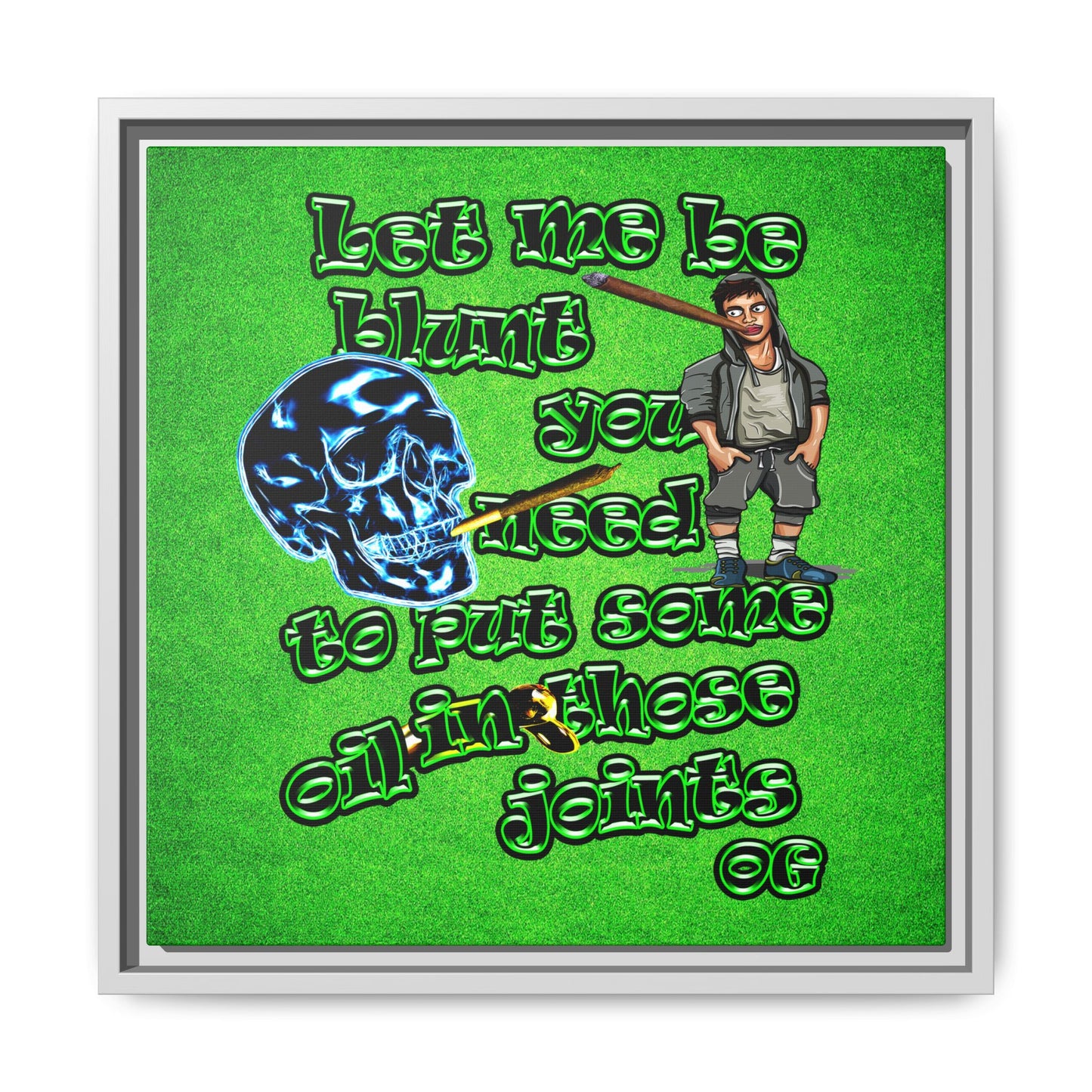 og - framed canvas art (green turf)