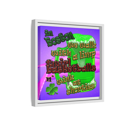 celtics logo - framed canvas art (purple-pink wave)