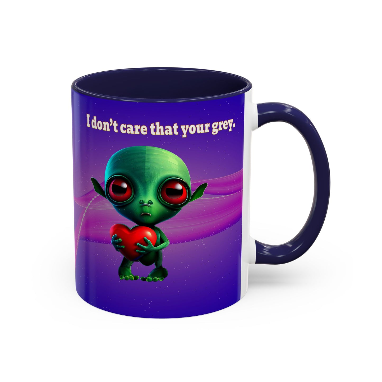 I don't care that your grey - Accent Mug (purple-pink wave)