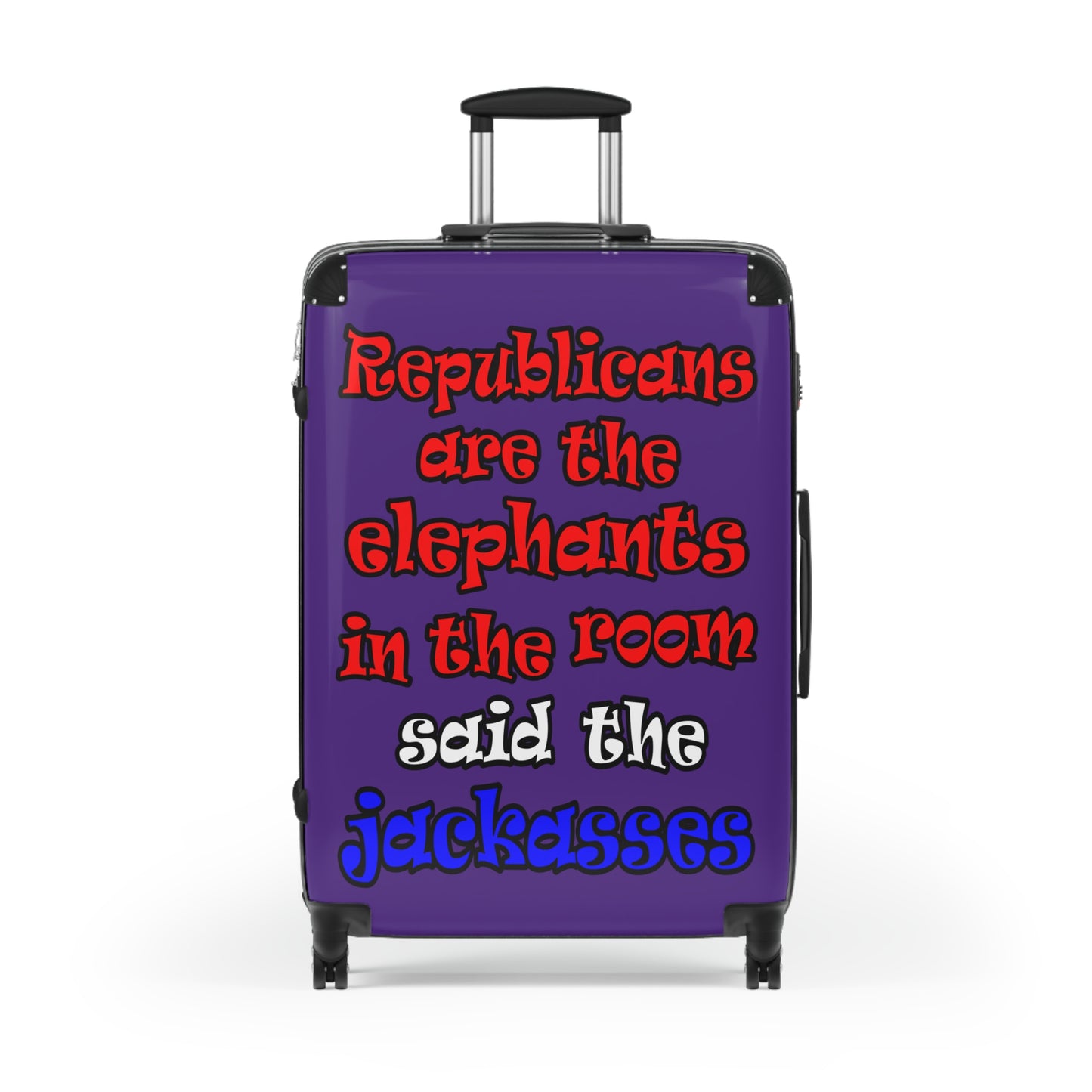 donkeys and elephants - Suitcase (purple)