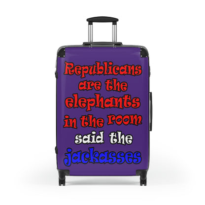 donkeys and elephants - Suitcase (purple)