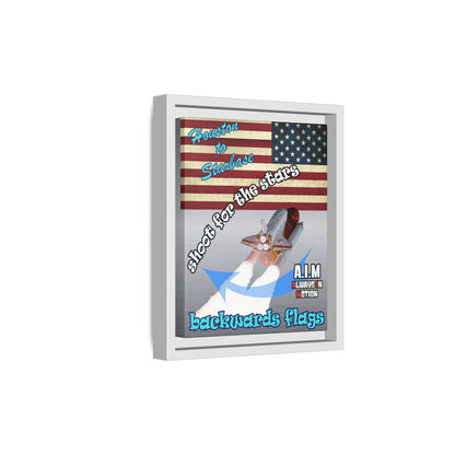 shoot for the stars - framed canvas art (brushed nickel)
