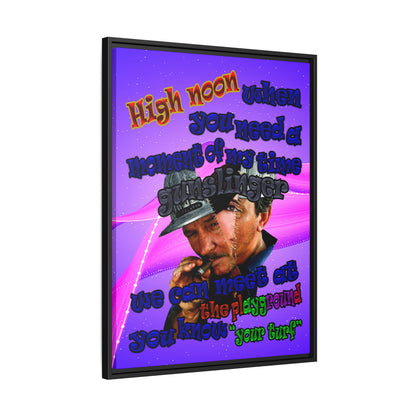 high noon - framed canvas art (purple-pink wave)