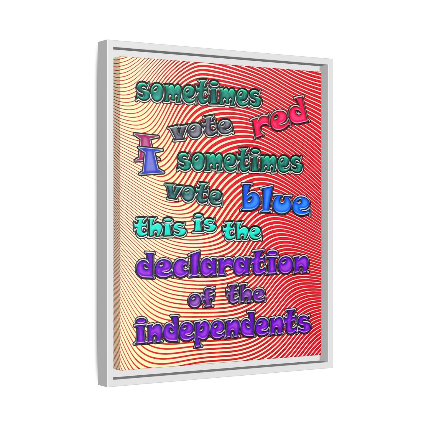 declaration of the independents - framed canvas art (yellow-orange wave)