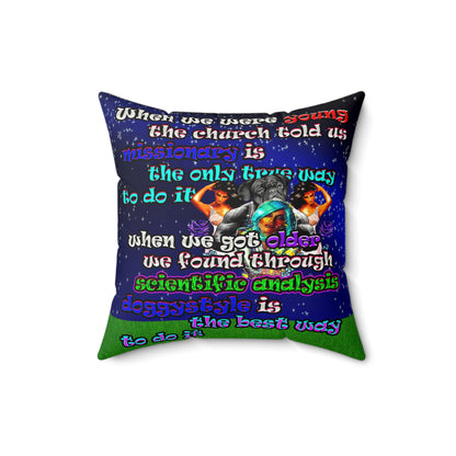 doggystyle - Faux Suede Square Pillow - ('snoops' background)
