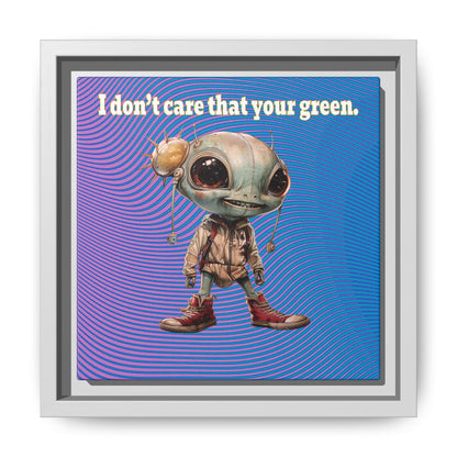 I don't care that your green - framed canvas art (light blue-purple wave)
