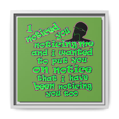 noticed you noticing - framed canvas art (green)