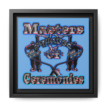 em cee squared - framed canvas art (light blue)