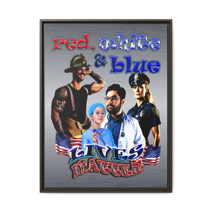 rw&b lives matter - framed canvas art (brushed nickel)