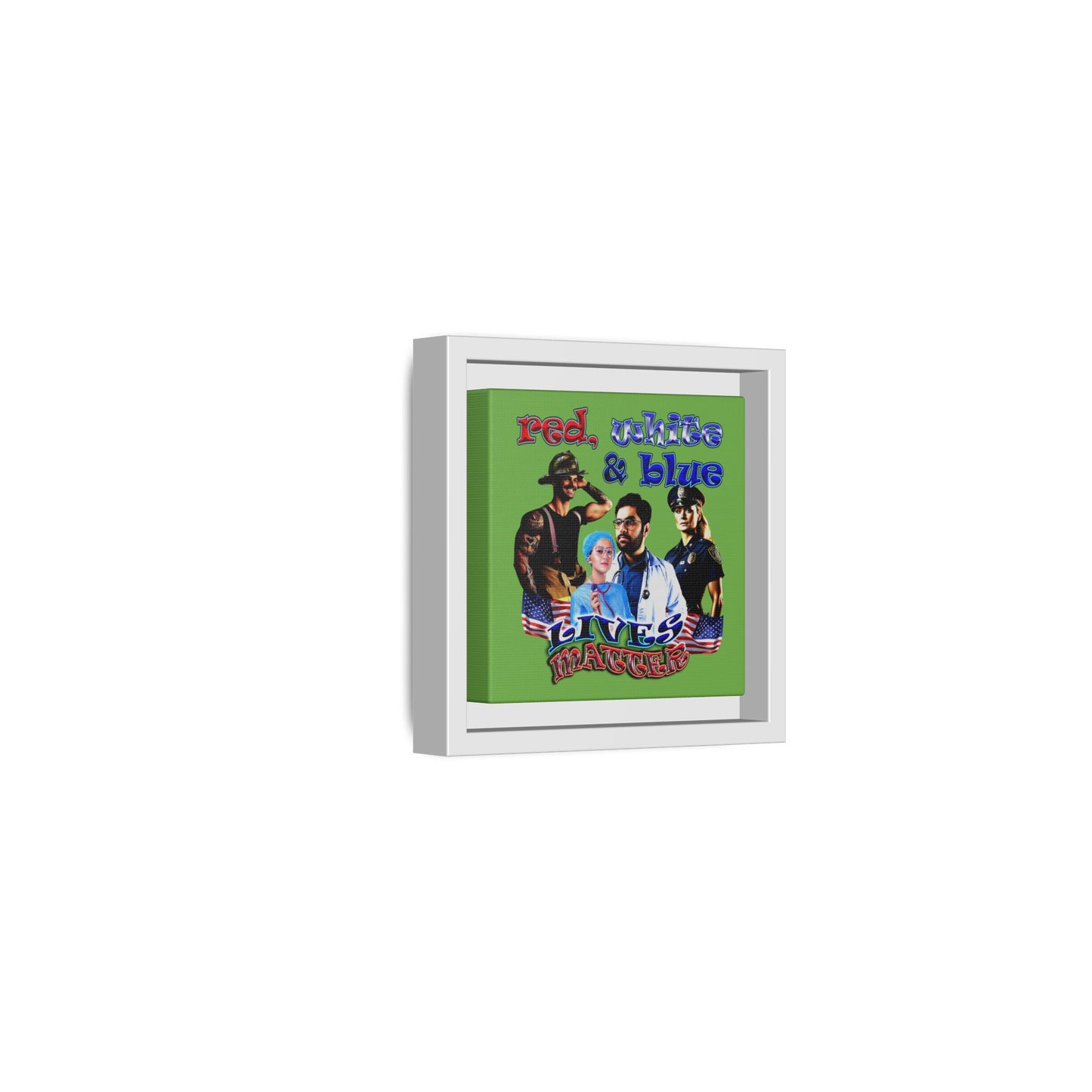 rw&b lives matter - framed canvas art (green)