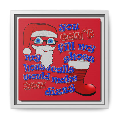 santa's shoes - framed canvas art (dark red)