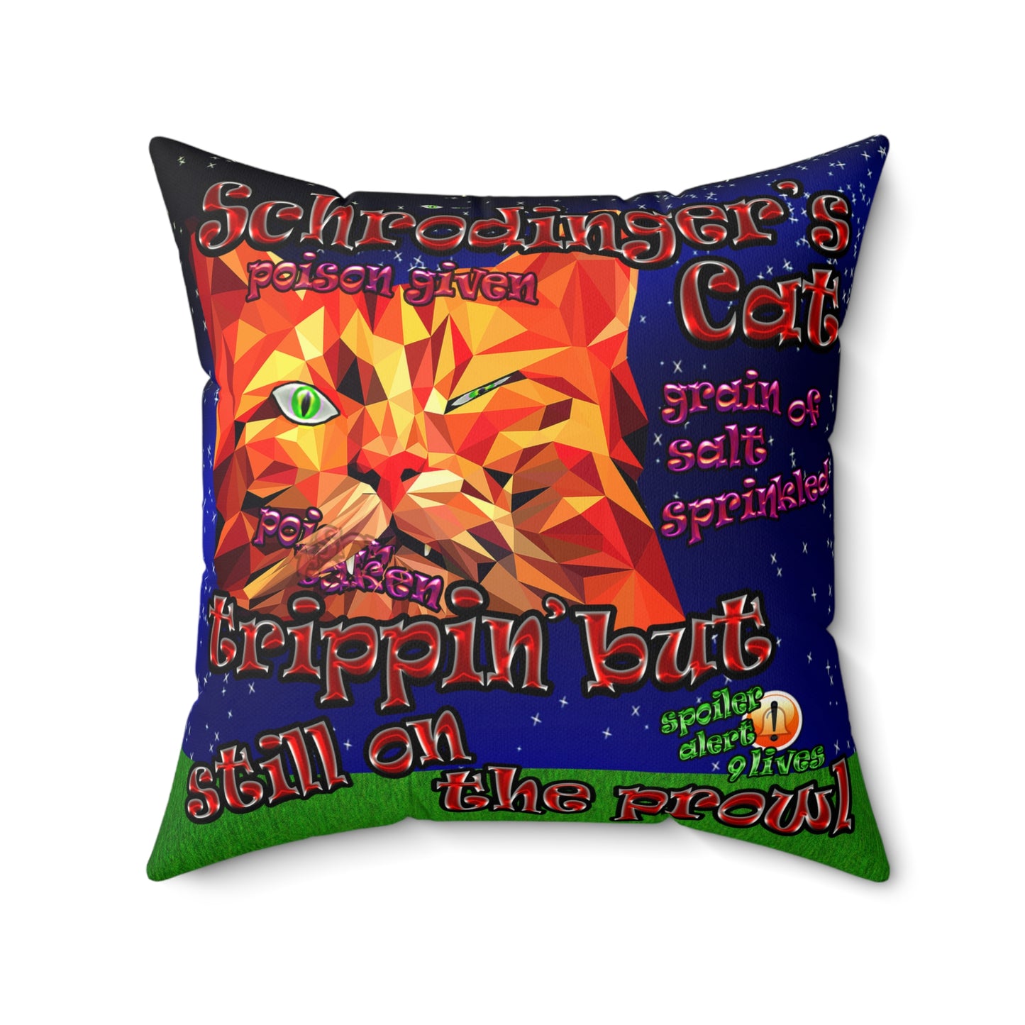 schrodinger's cat - Faux Suede Square Pillow - ('snoops' background)