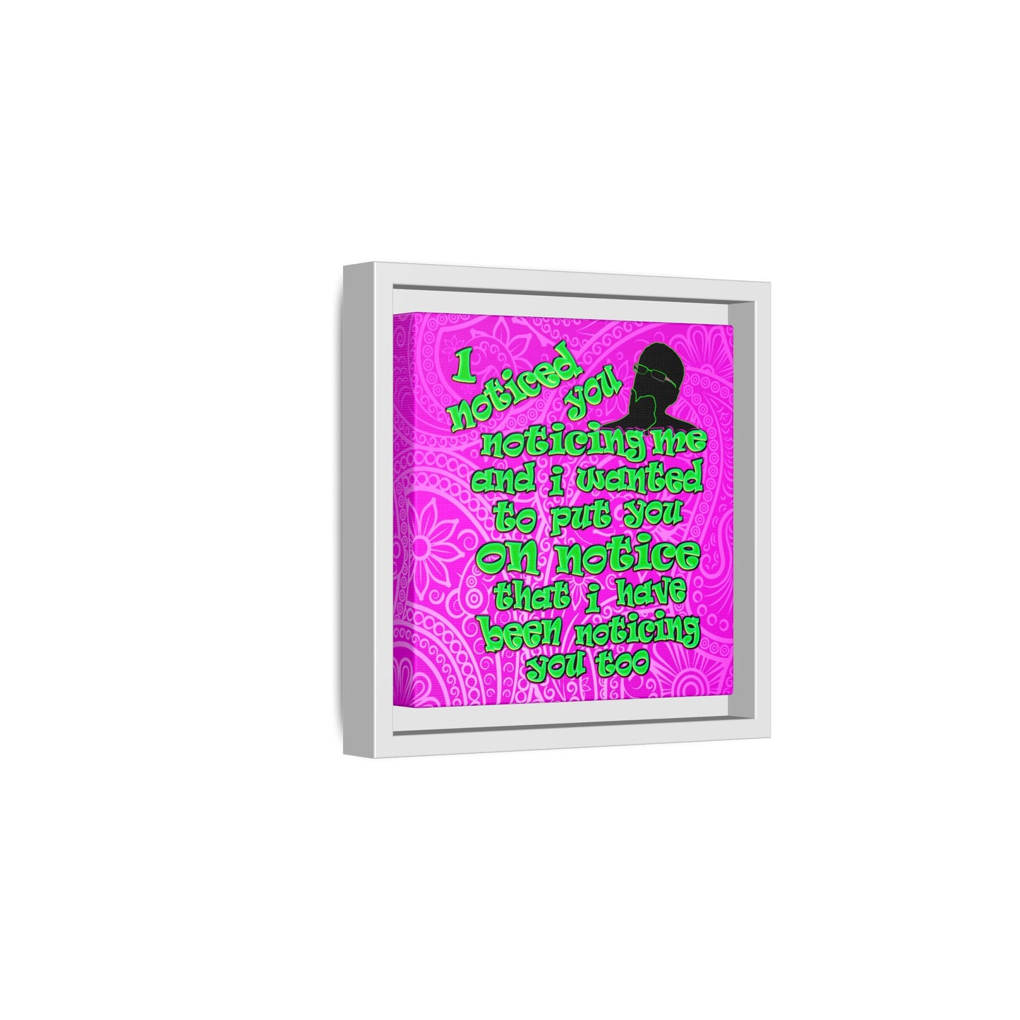 noticed you noticing - framed canvas art (pink swirl)