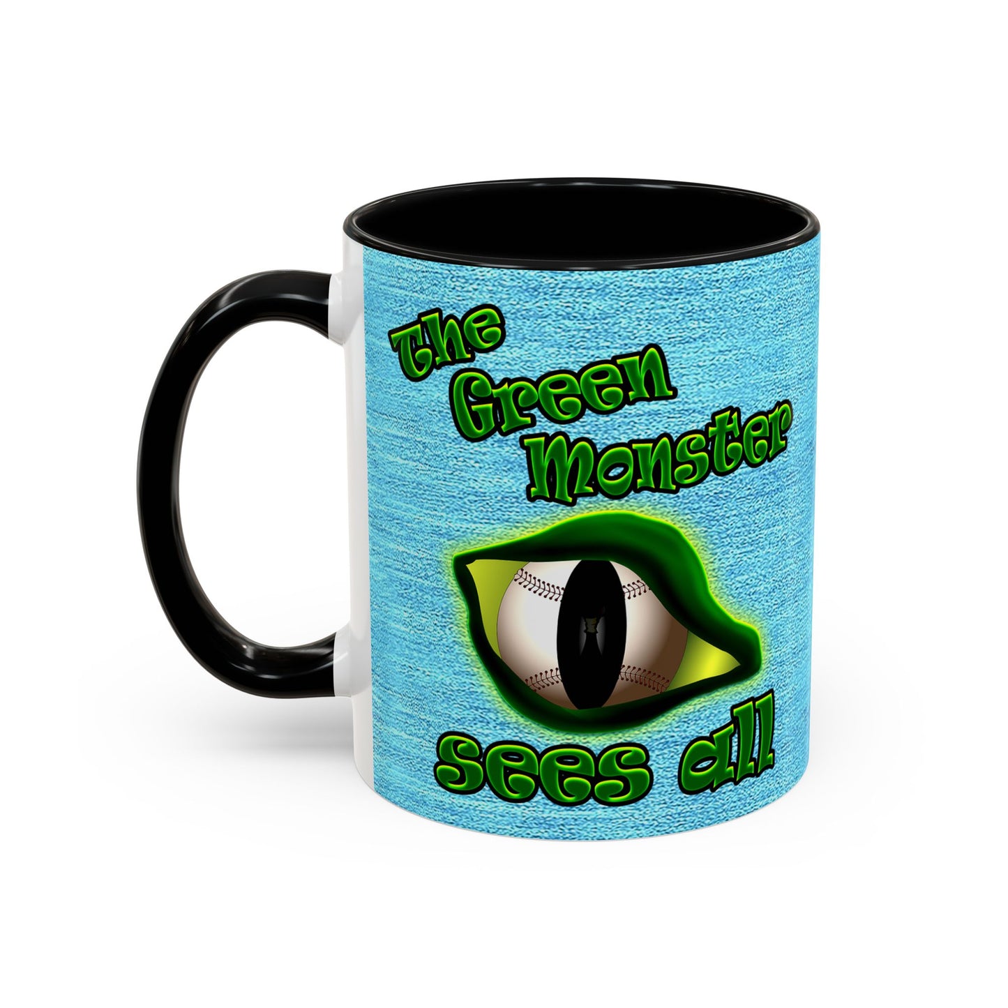 green monster - Accent Mug (faded blue)
