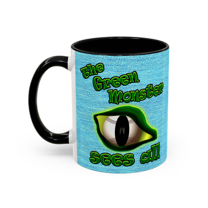 green monster - Accent Mug (faded blue)