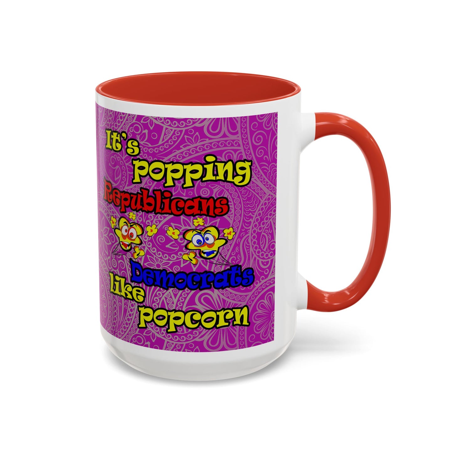 popping like popcorn - Accent Mug (pink swirl)