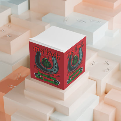 my luck - note cube (dark red)