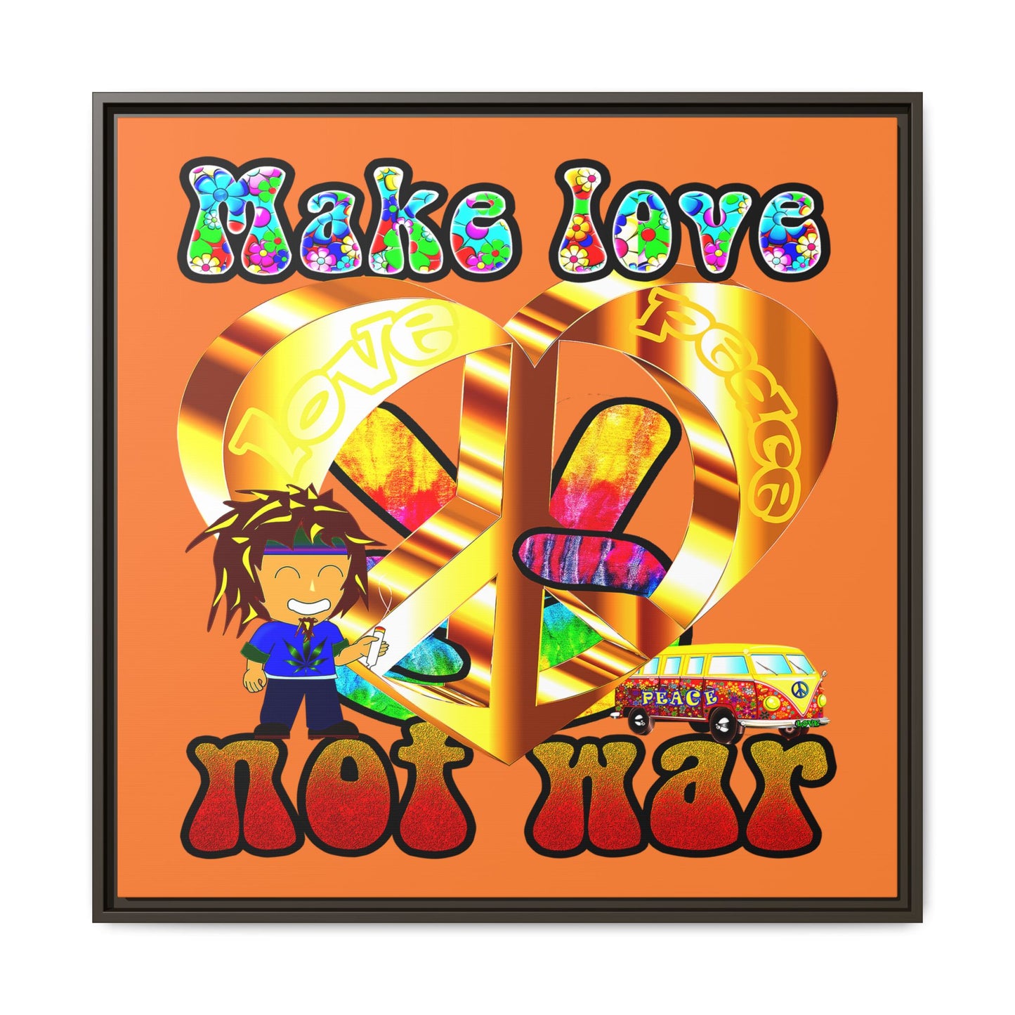 love peace - framed canvas art (crusta)