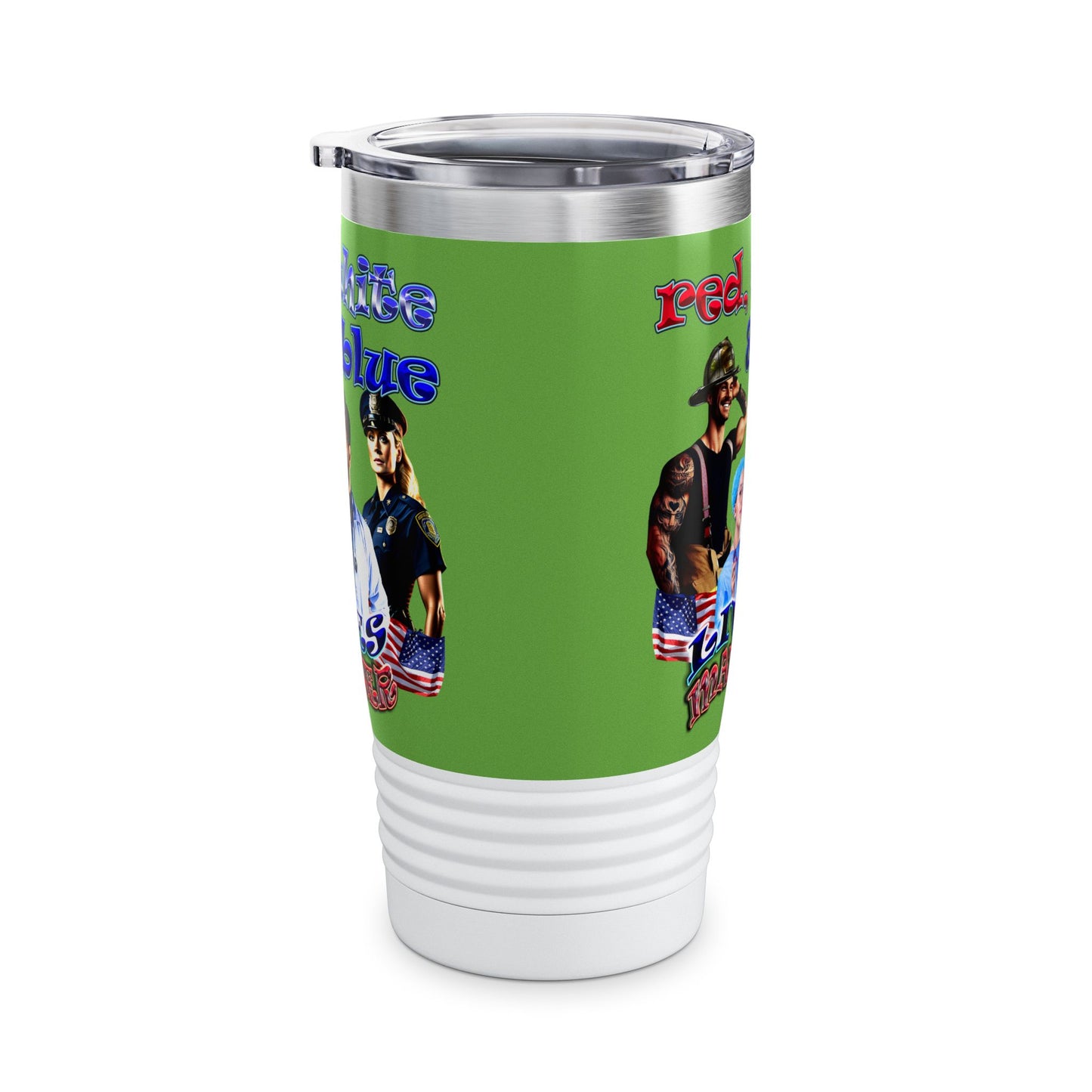 rw&b lives matter - Ringneck Tumbler, 20oz (green)