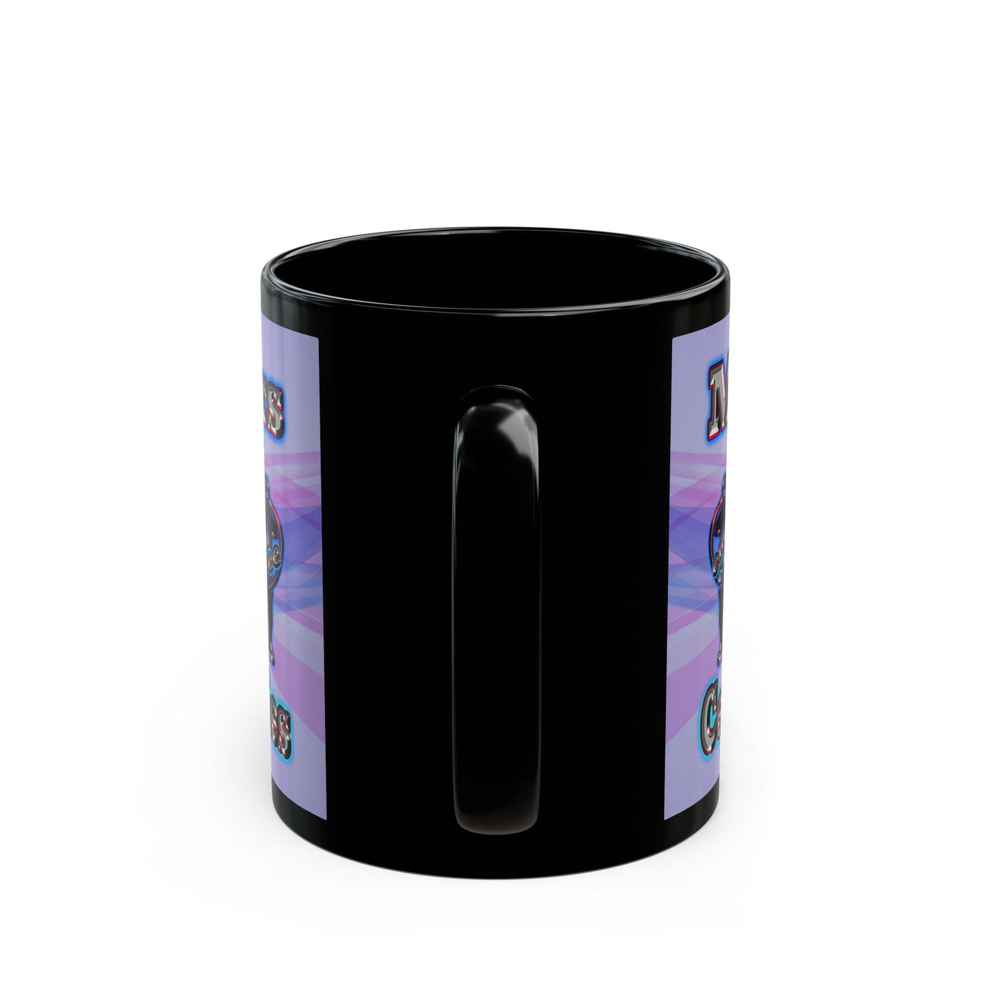 em cee squared - Black Mug (light blue-pink wave)