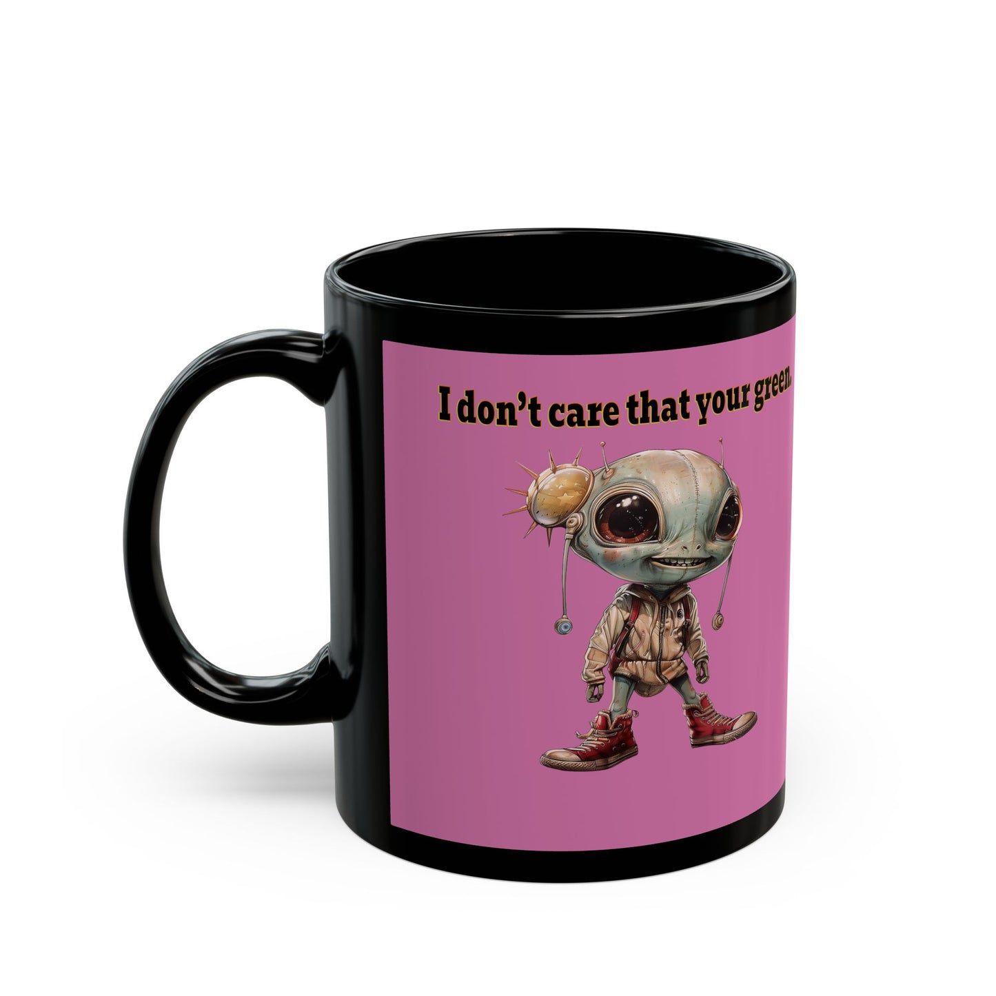 I don't care that your grey - Black Mug (light pink)