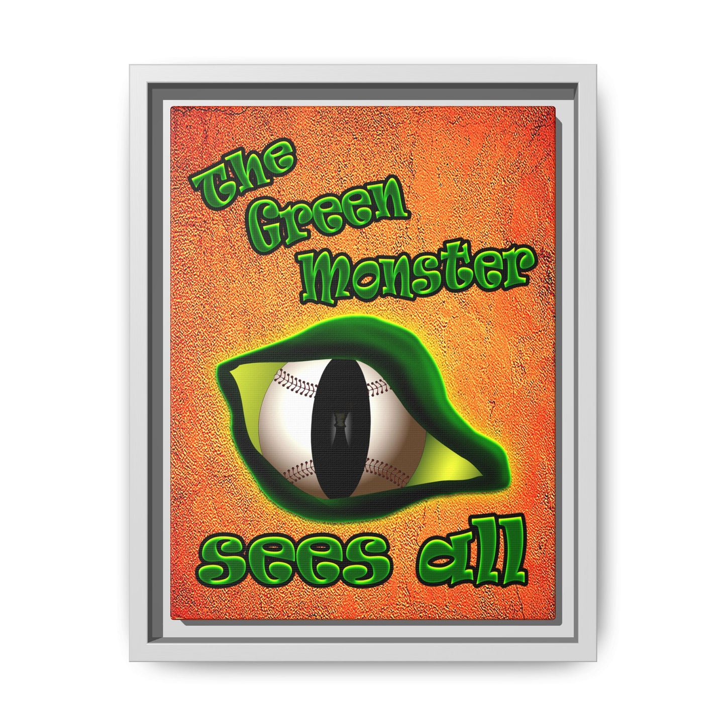 green monster - framed canvas art (burnt orange)