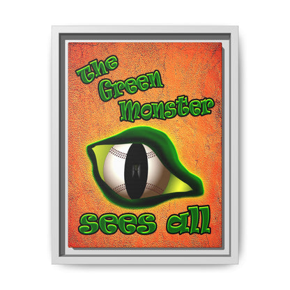 green monster - framed canvas art (burnt orange)
