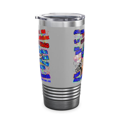 drop the beat - Ringneck Tumbler, 20oz (light grey)