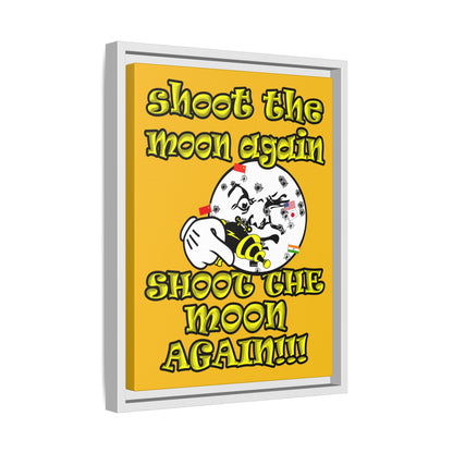 shoot the moon again - framed canvas art (yellow)