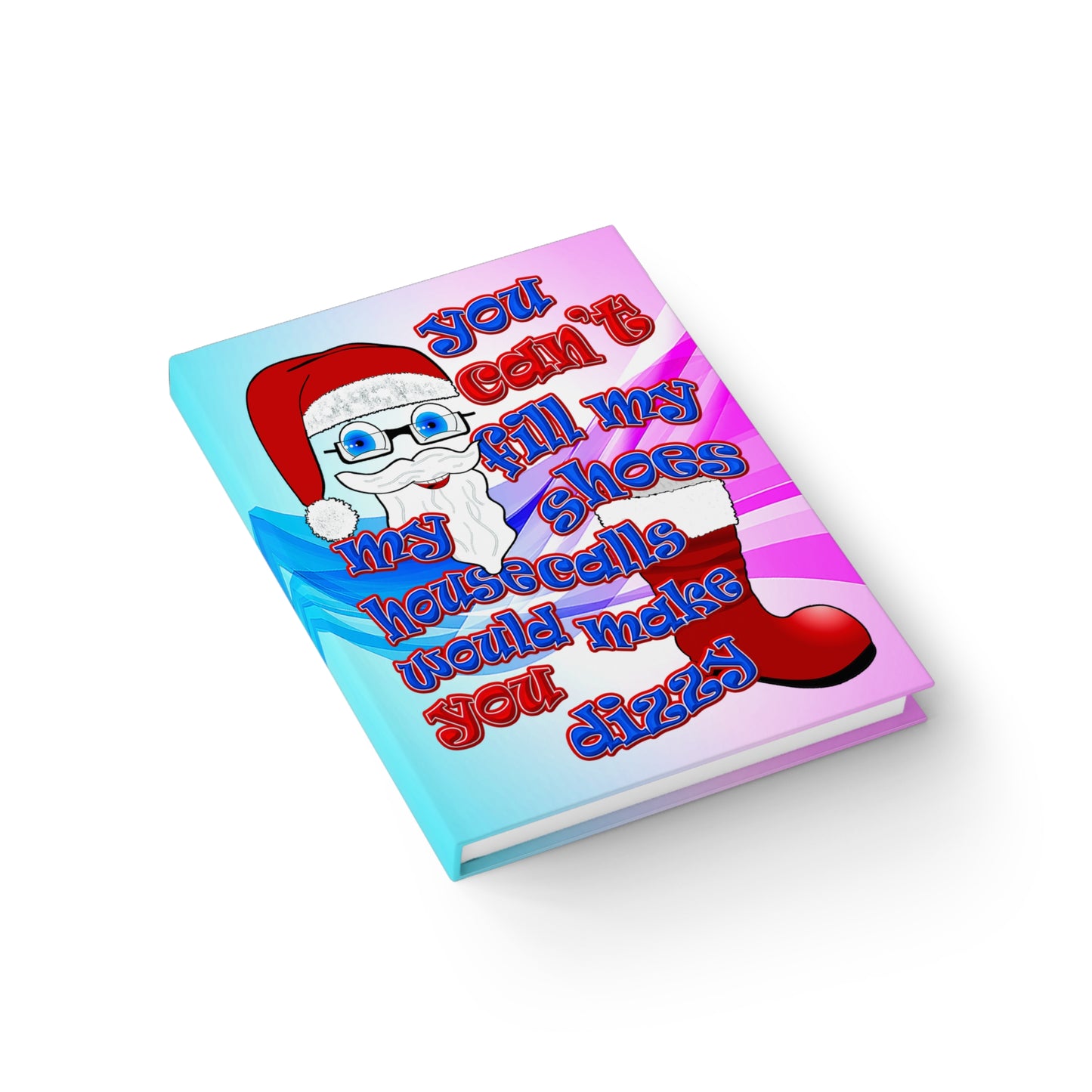 santa's shoes - journal-blank (light blue-pink wave)