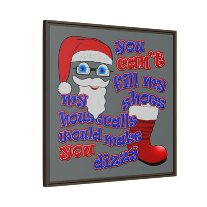 santa's shoes - framed canvas art (dark grey)