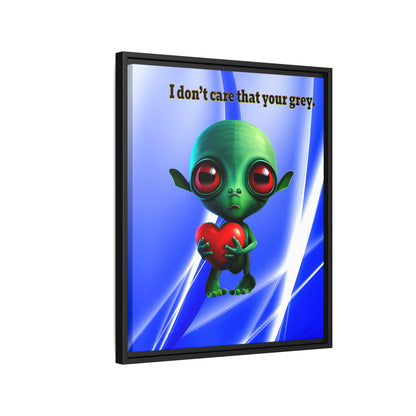 I don't care that your grey - framed canvas art (blue-white wave)