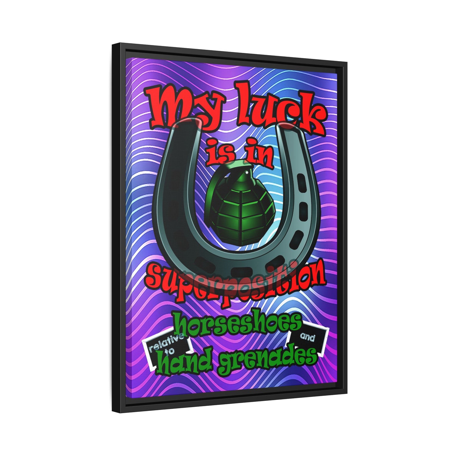 my luck - framed canvas art (purple wave)