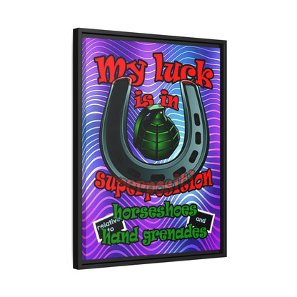 my luck - framed canvas art (purple wave)