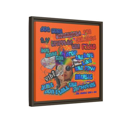drop the beat - framed canvas art (orange)