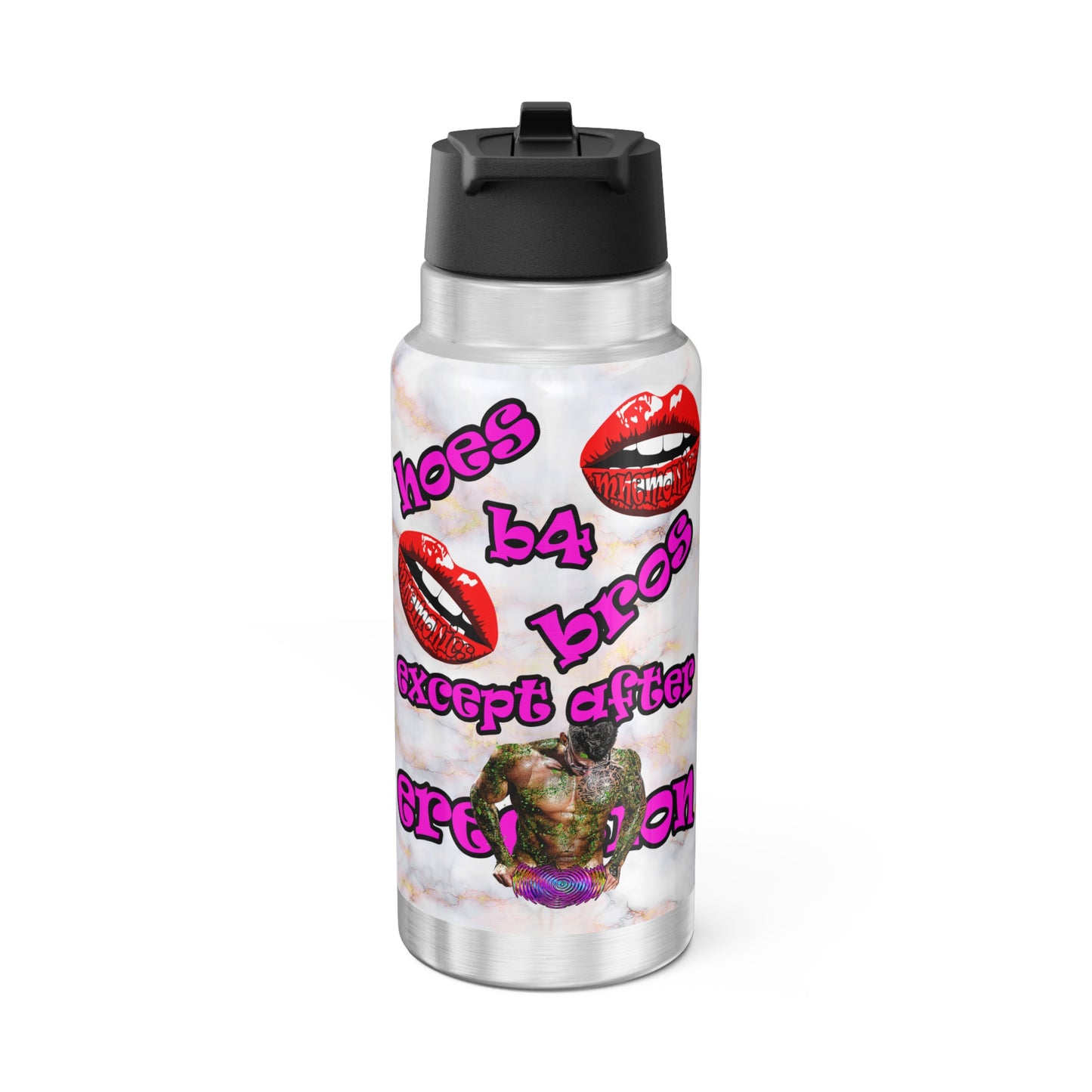 hoes b4 bros - Gator Tumbler, 32oz  (white marble)
