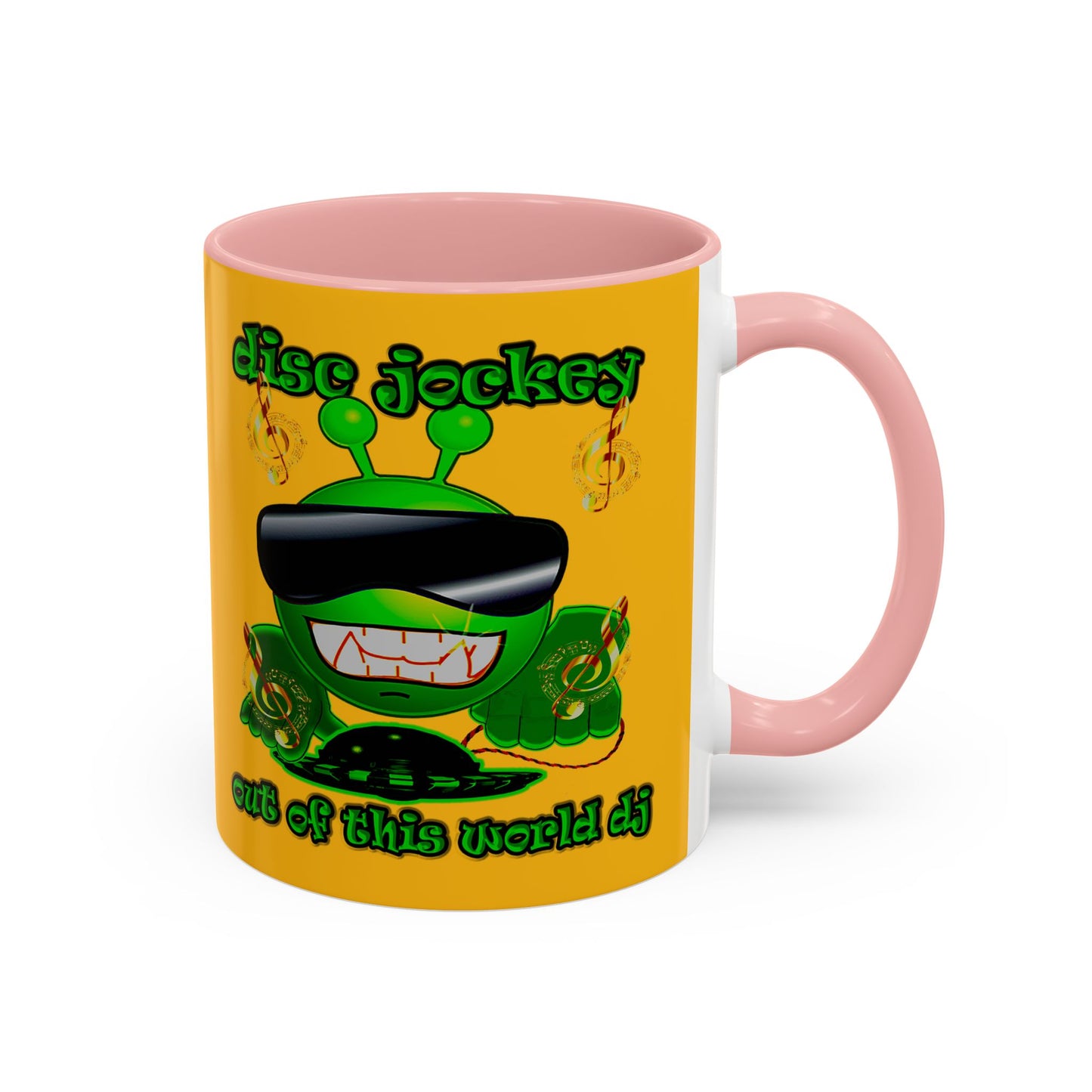 disc jockey - Accent Mug (yellow)