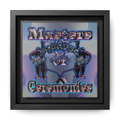 em cee squared - framed canvas art (grey-pink wave)